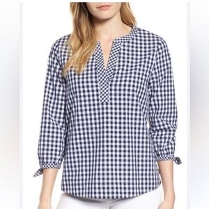 Crown & Ivy Black Checkered Blouse